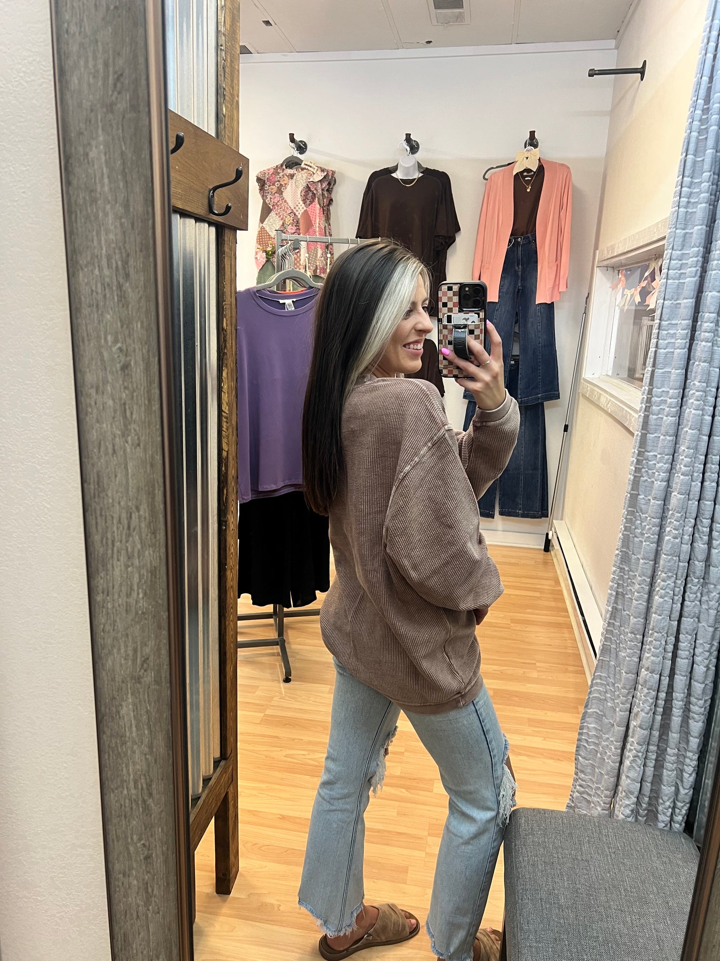 Luxe Corded Crew, Cappuccino