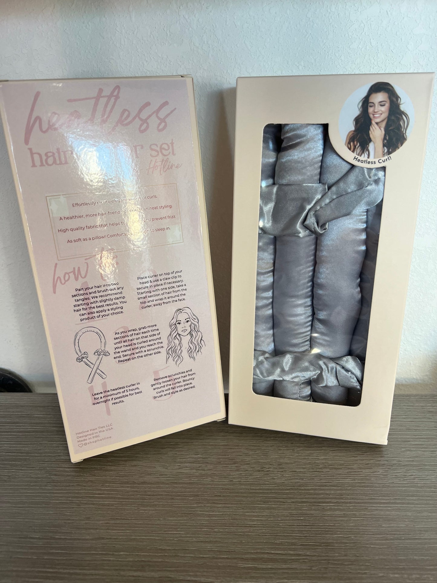 Heatless Curler Set, Silver Satin