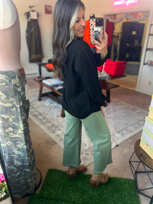 Raised Rib Top, Black