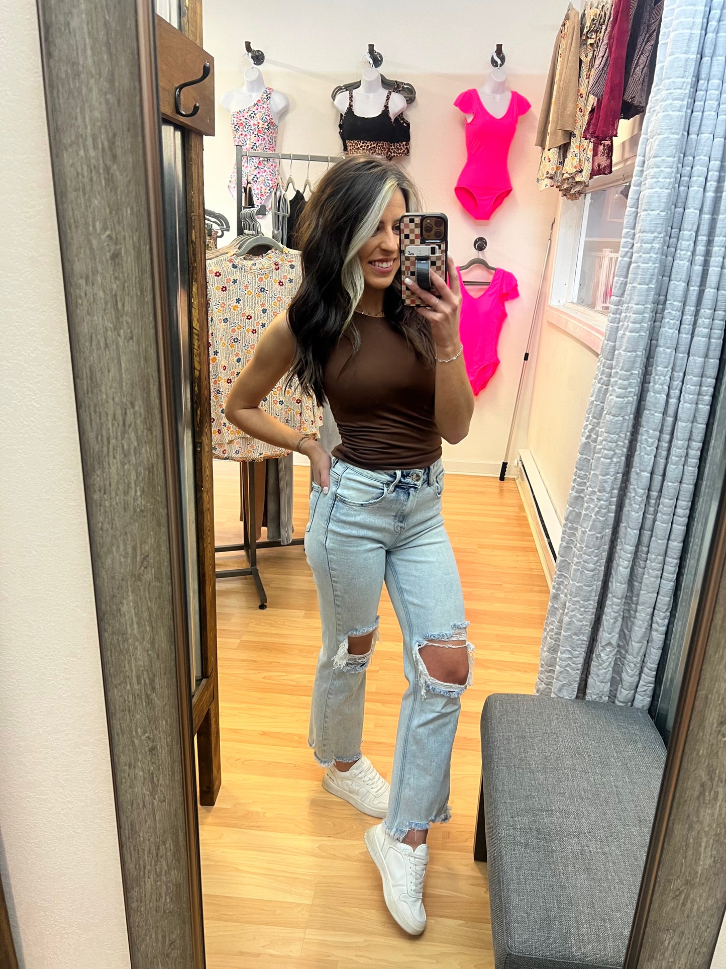 Sutton High Rise Acid Wash Crop Denim, RISEN