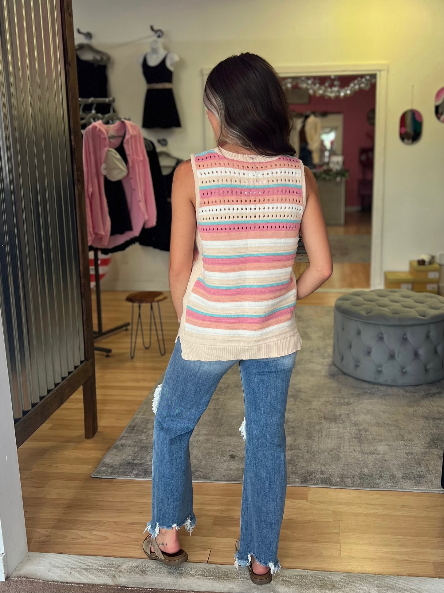 Striped Crochet Top