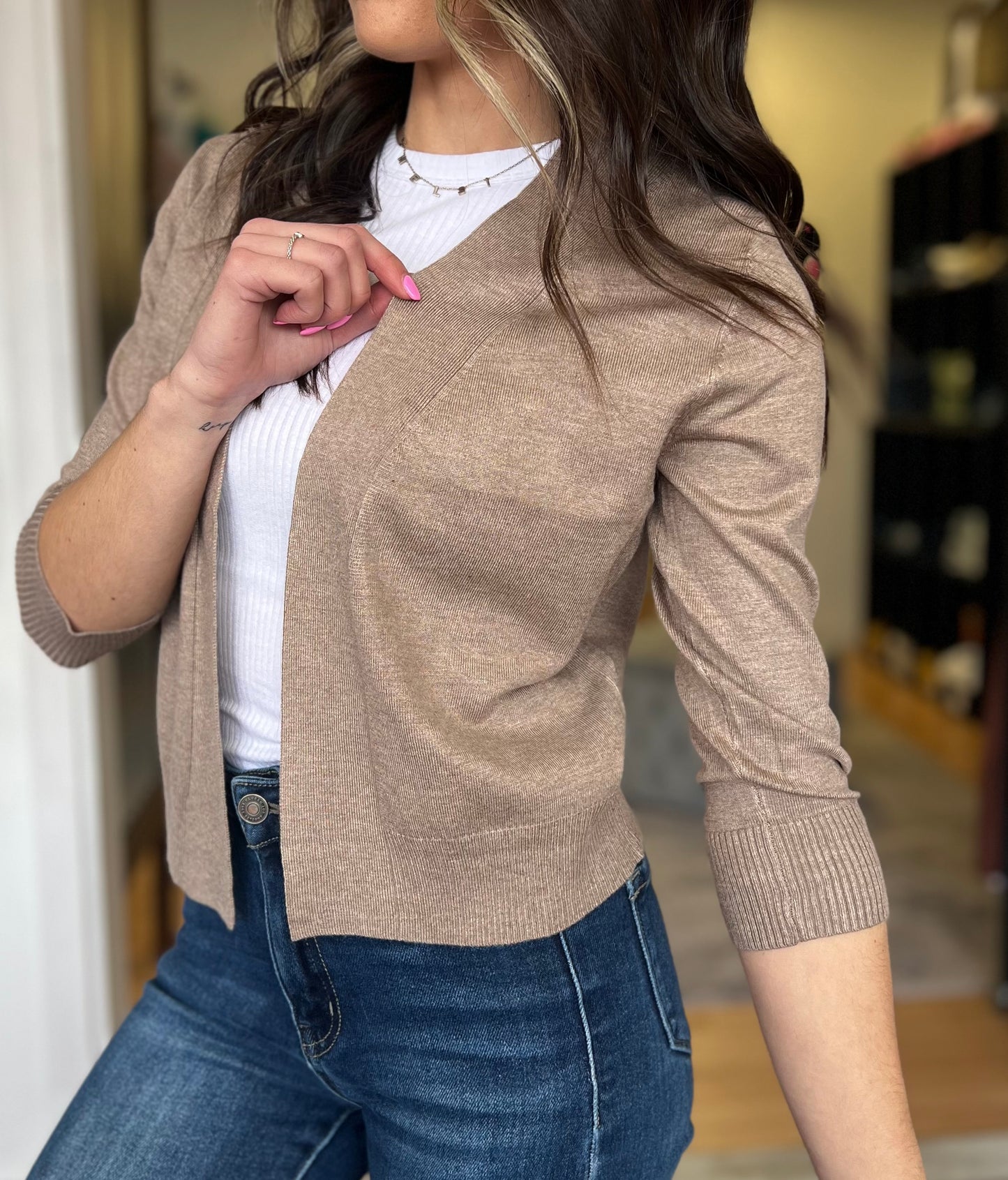 Timeless SHORT Cardigan, Camel