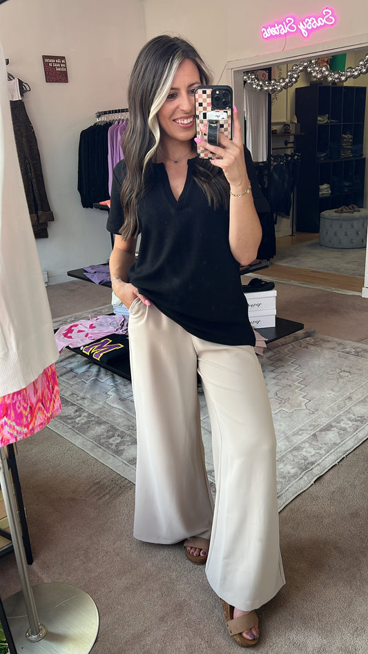 Baby Waffle Henley, Black