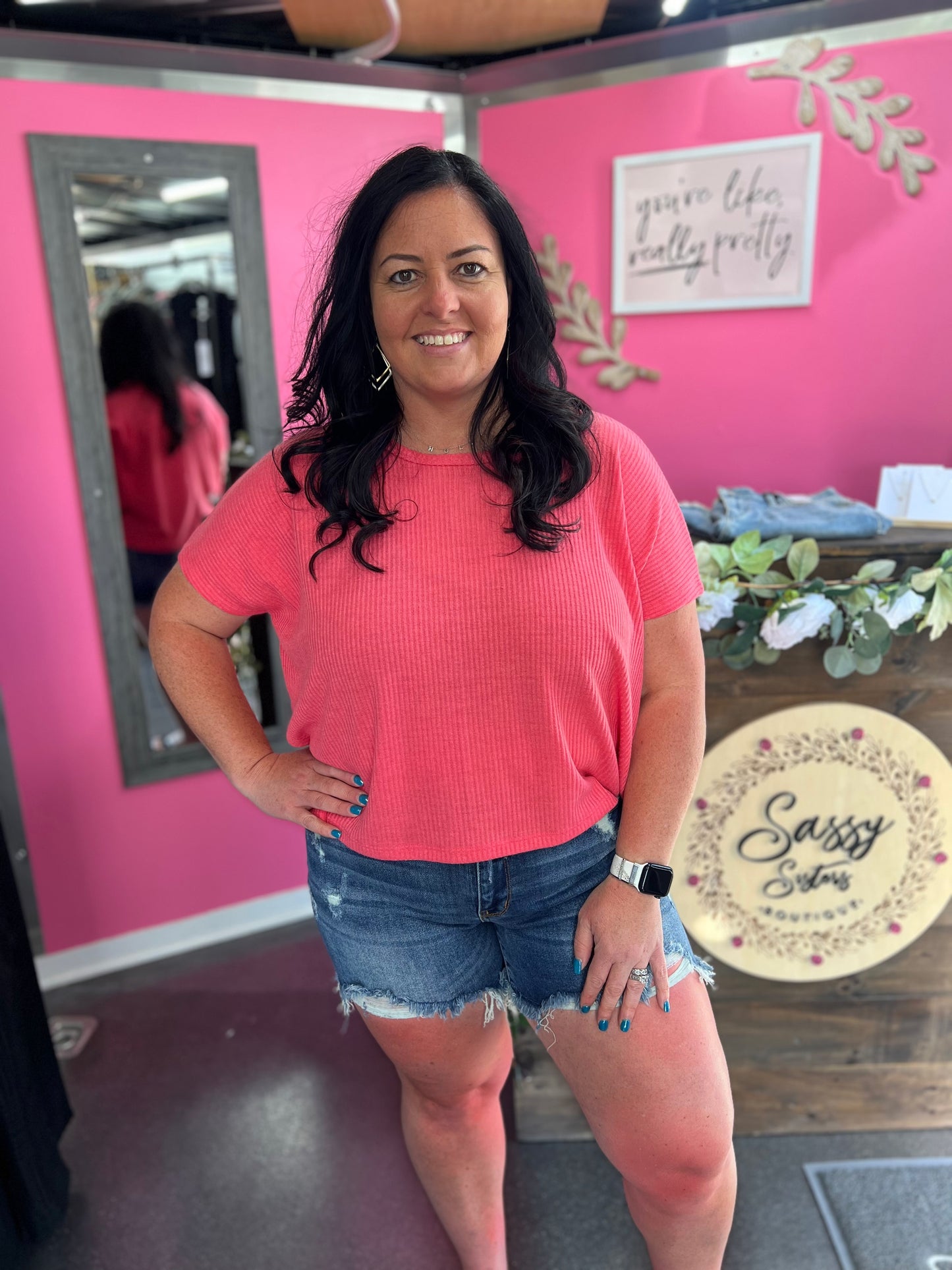RIBBED ROUND NECK SHORT SLEEVE