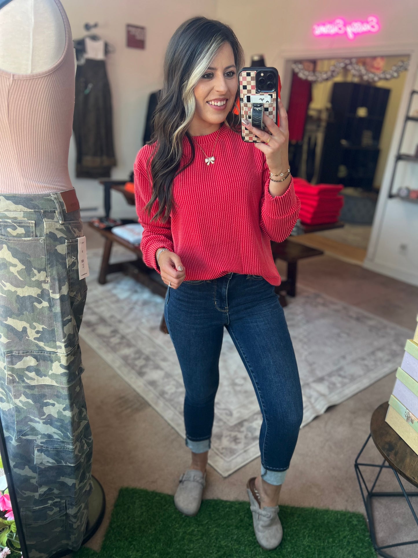 Raised Rib Top, Ruby