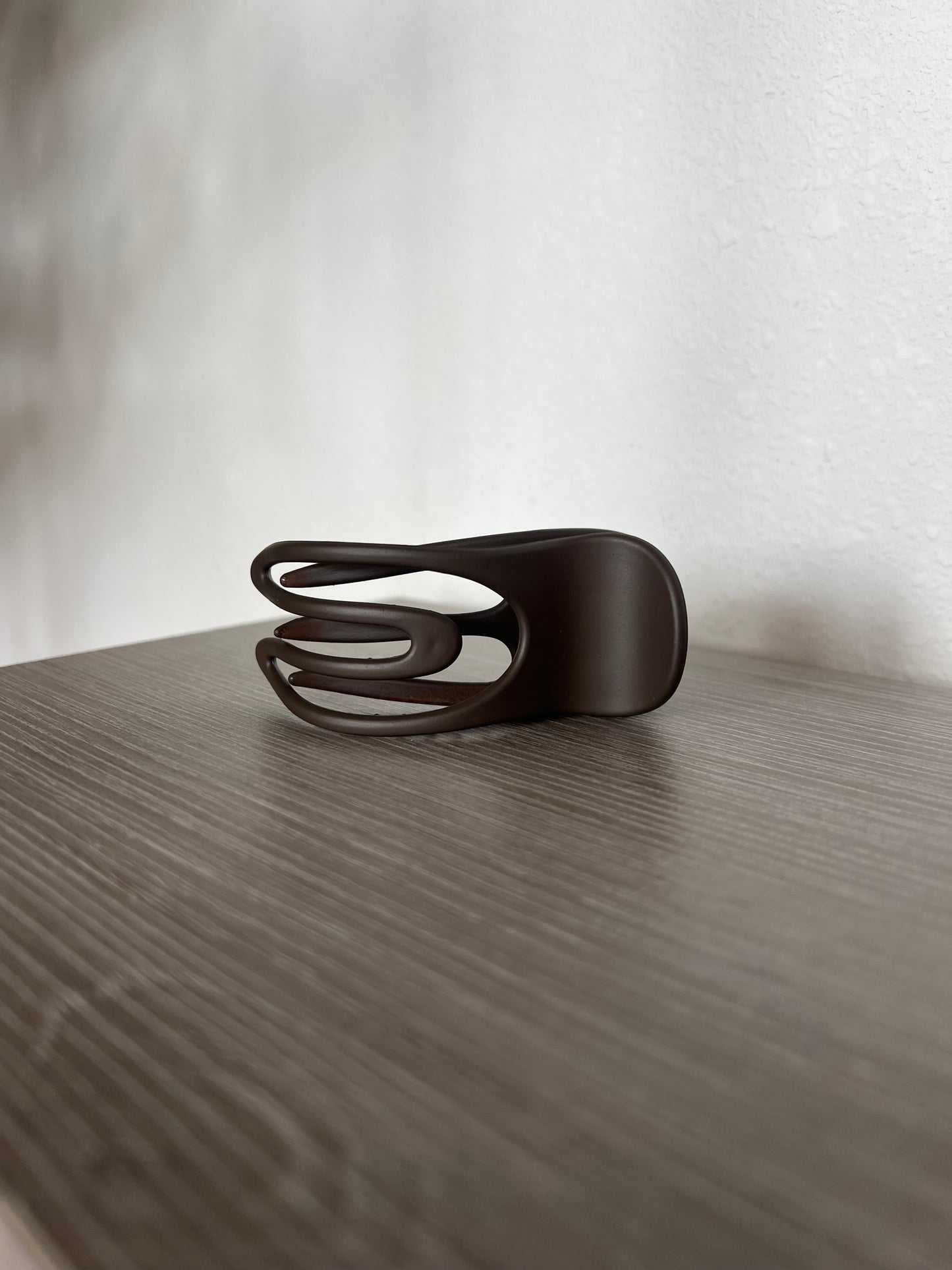 Oval Flat Hair Clip, Brown