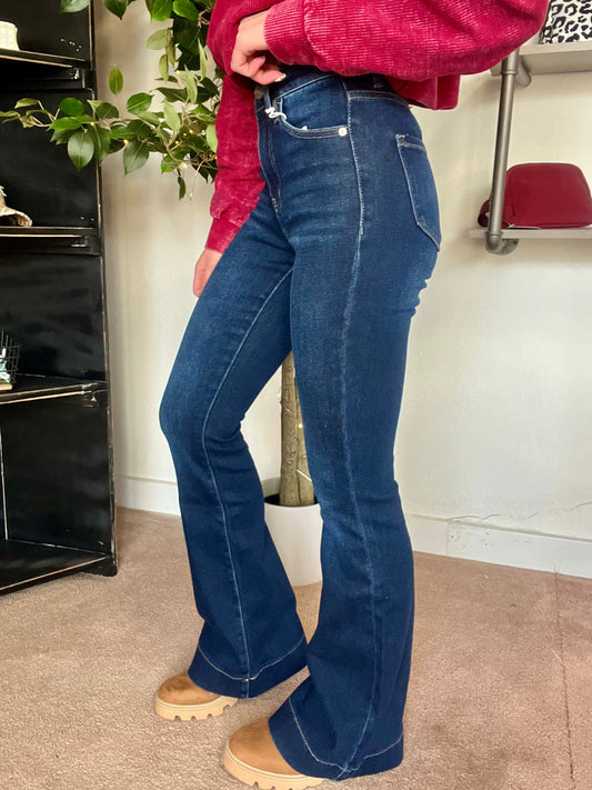 Nora Dark Wash Bootcut Flares, Kancan