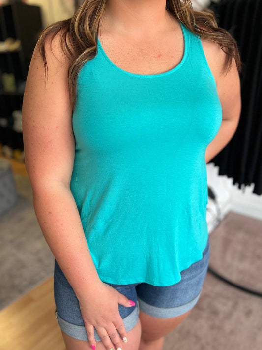 Flowy Tank, Turquoise