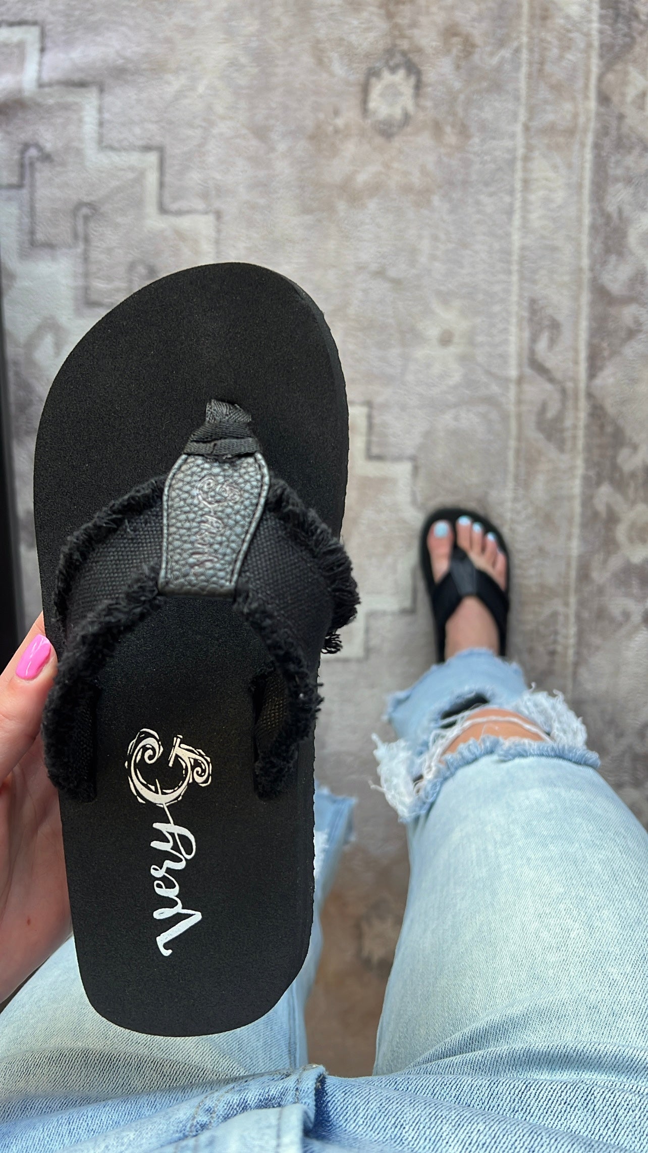 Jazzy Flip Flops, Black