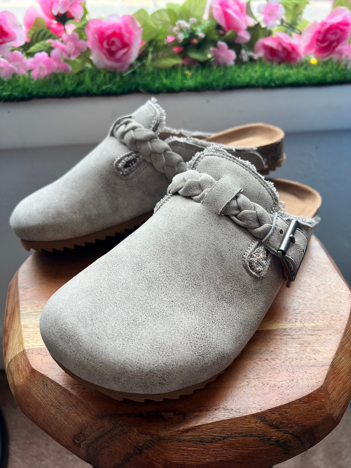 Iris Braided Slip Ons, Grey