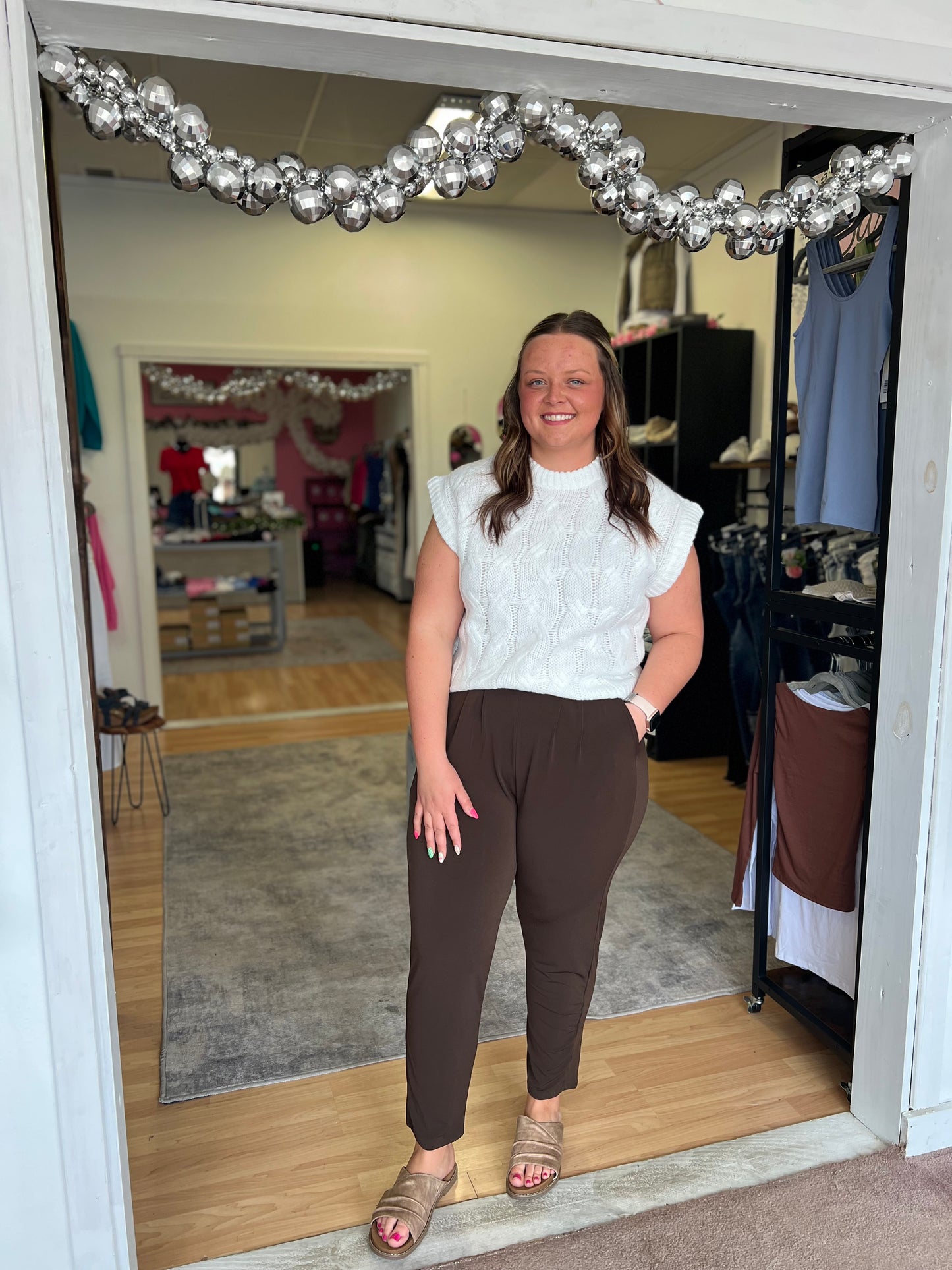 Pleated Pants, Brown