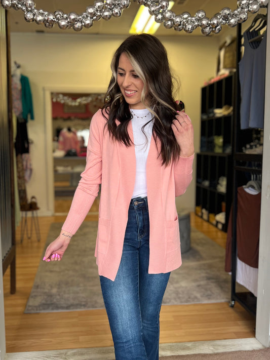 Timeless Cardigan, Dusty Pink