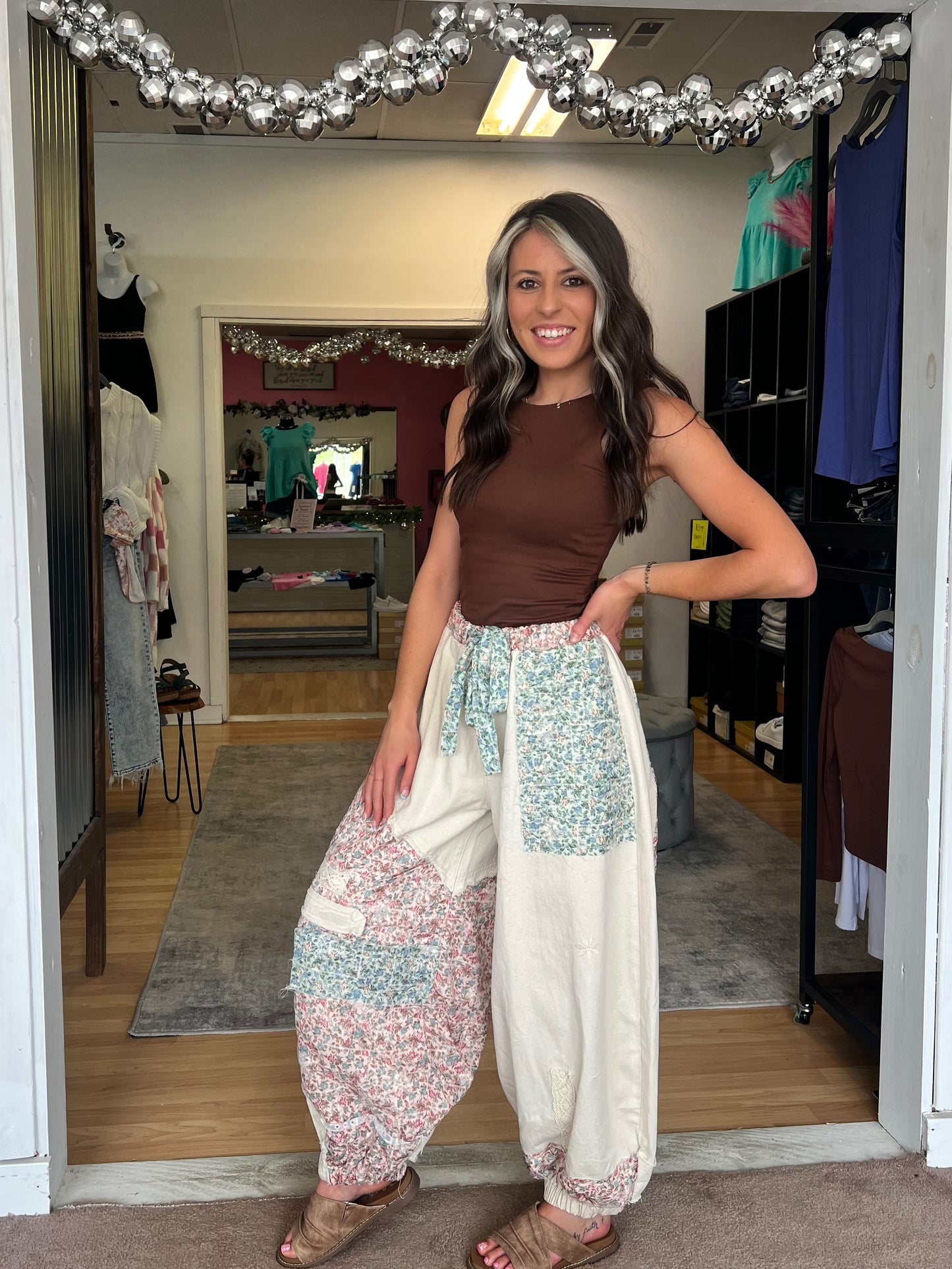 Oatmeal Patchwork Joggers, POL