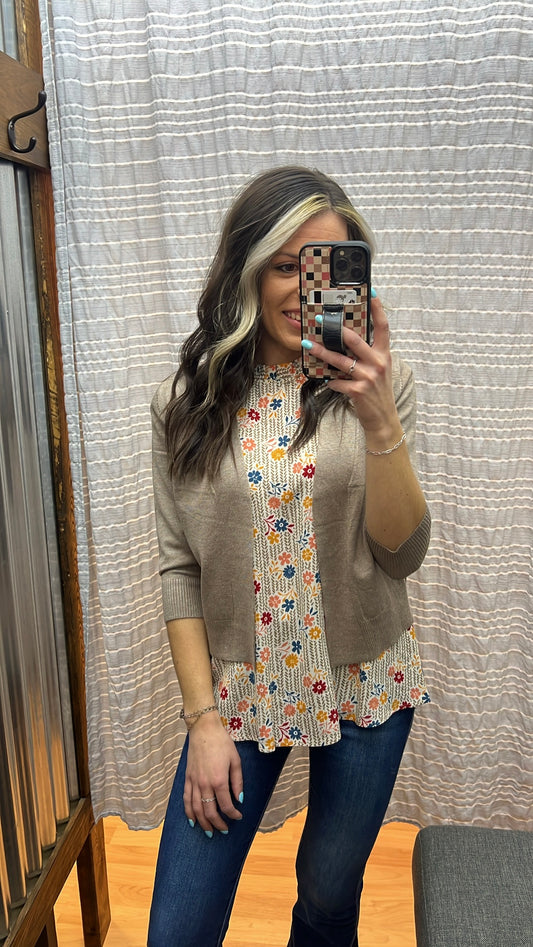 Timeless SHORT Cardigan, Camel