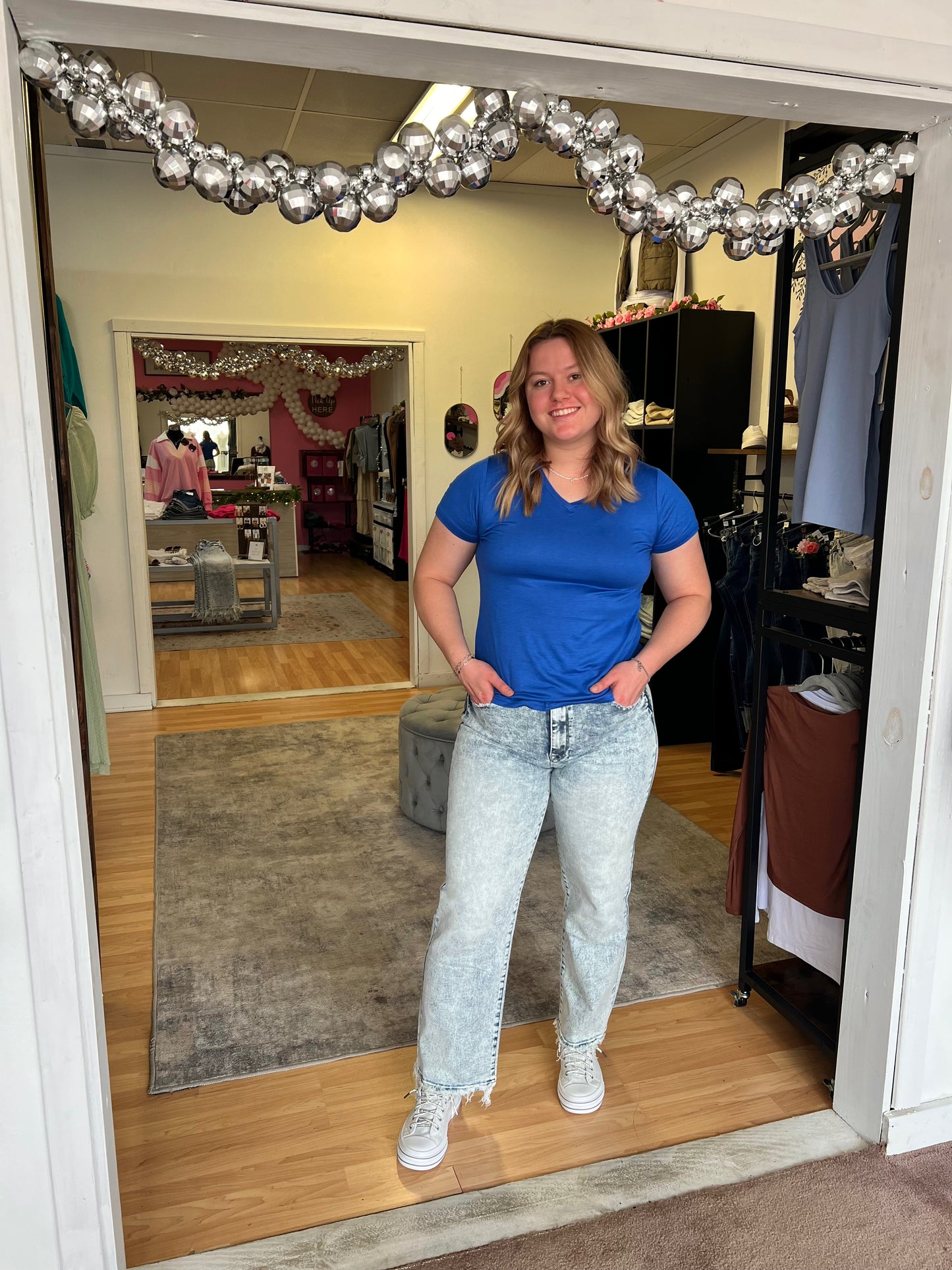 Saylor High Rise Straight Leg, Acid Wash