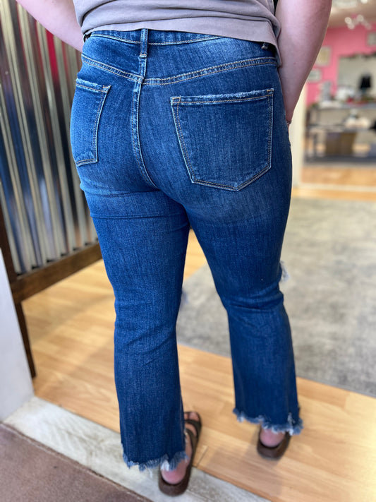 Sutton Dark Wash Crop Denim, RISEN