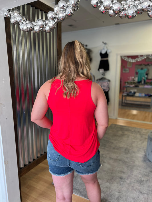 Flowy Tank, Ruby Red