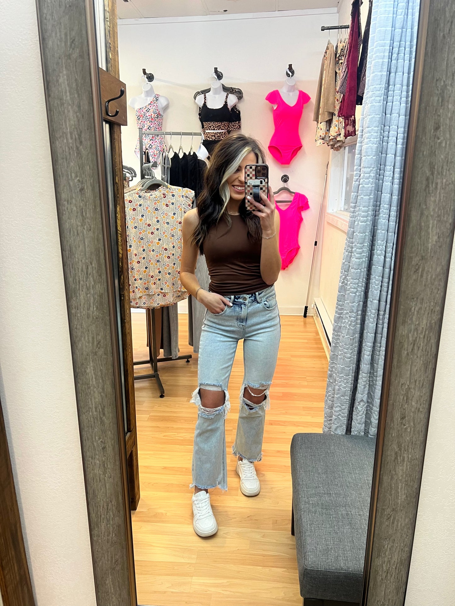 Sutton High Rise Acid Wash Crop Denim, RISEN