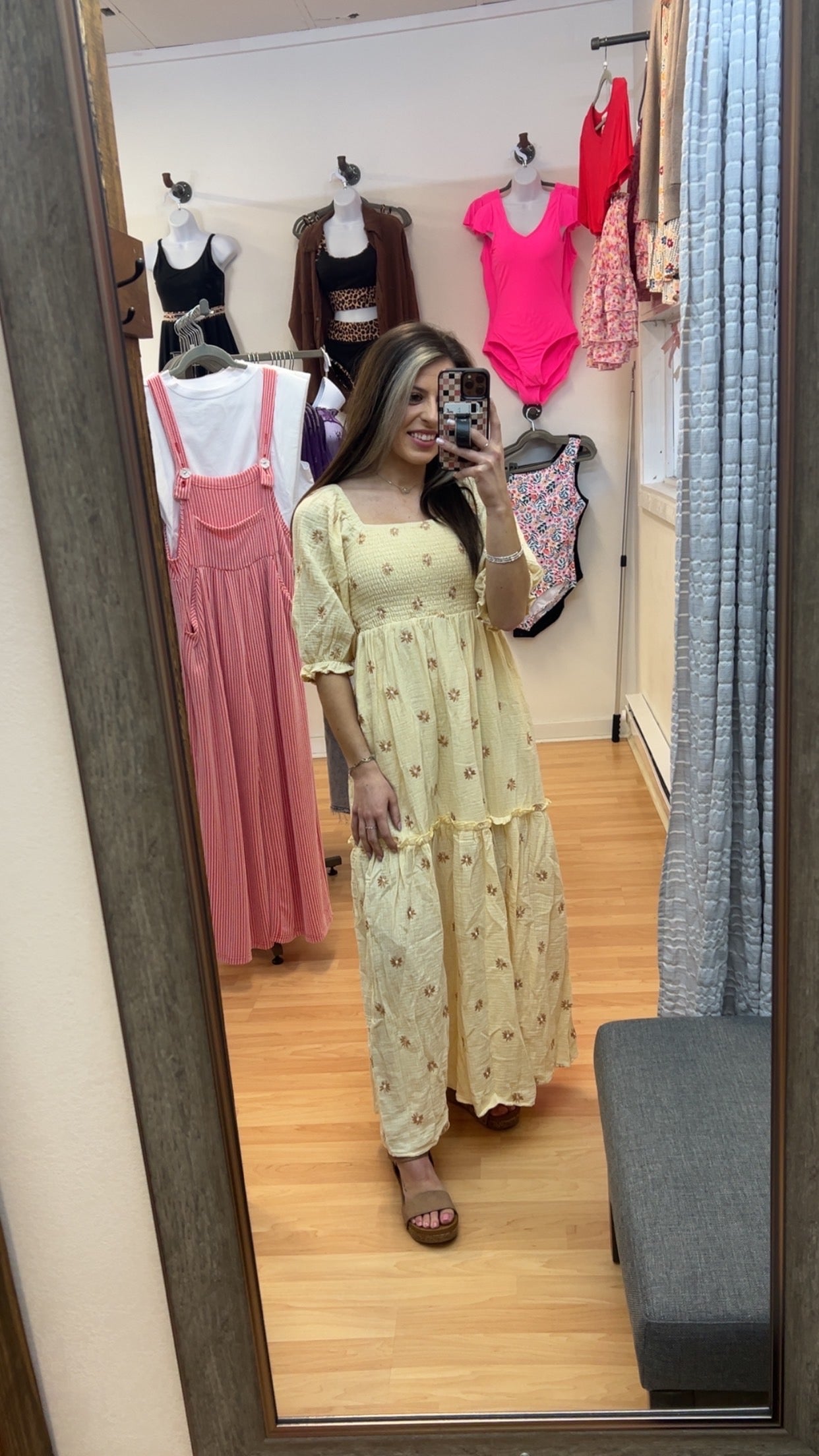 Dahlia Embroidered Maxi Dress, Beige