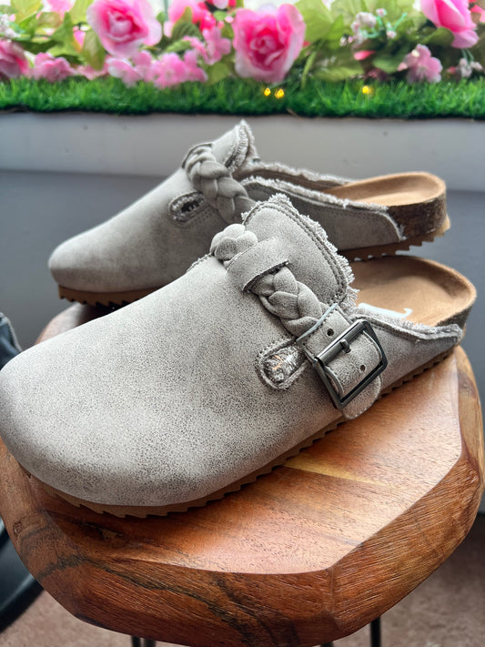 Iris Braided Slip Ons, Grey