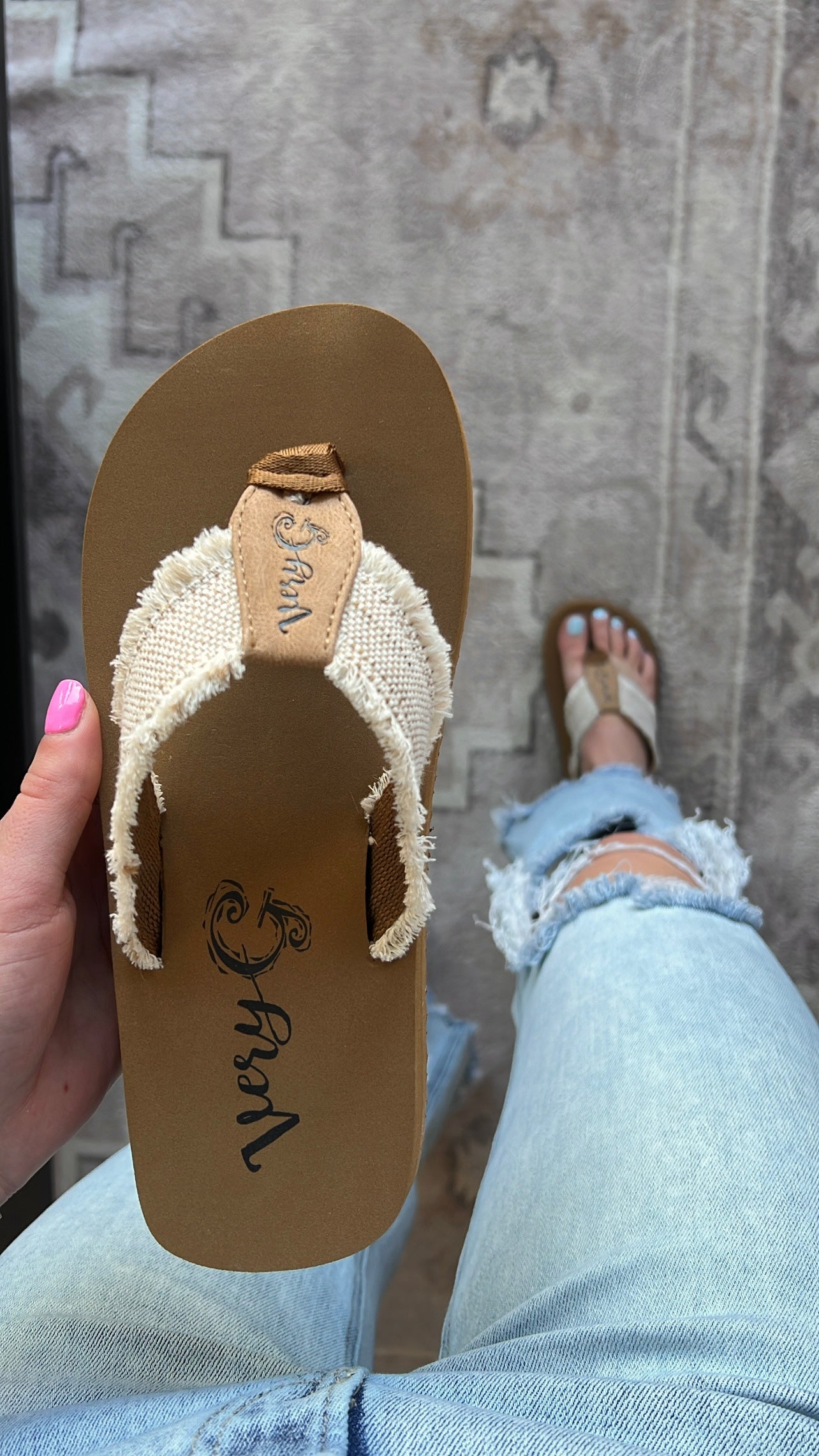 Jazzy Flip Flops, Natural