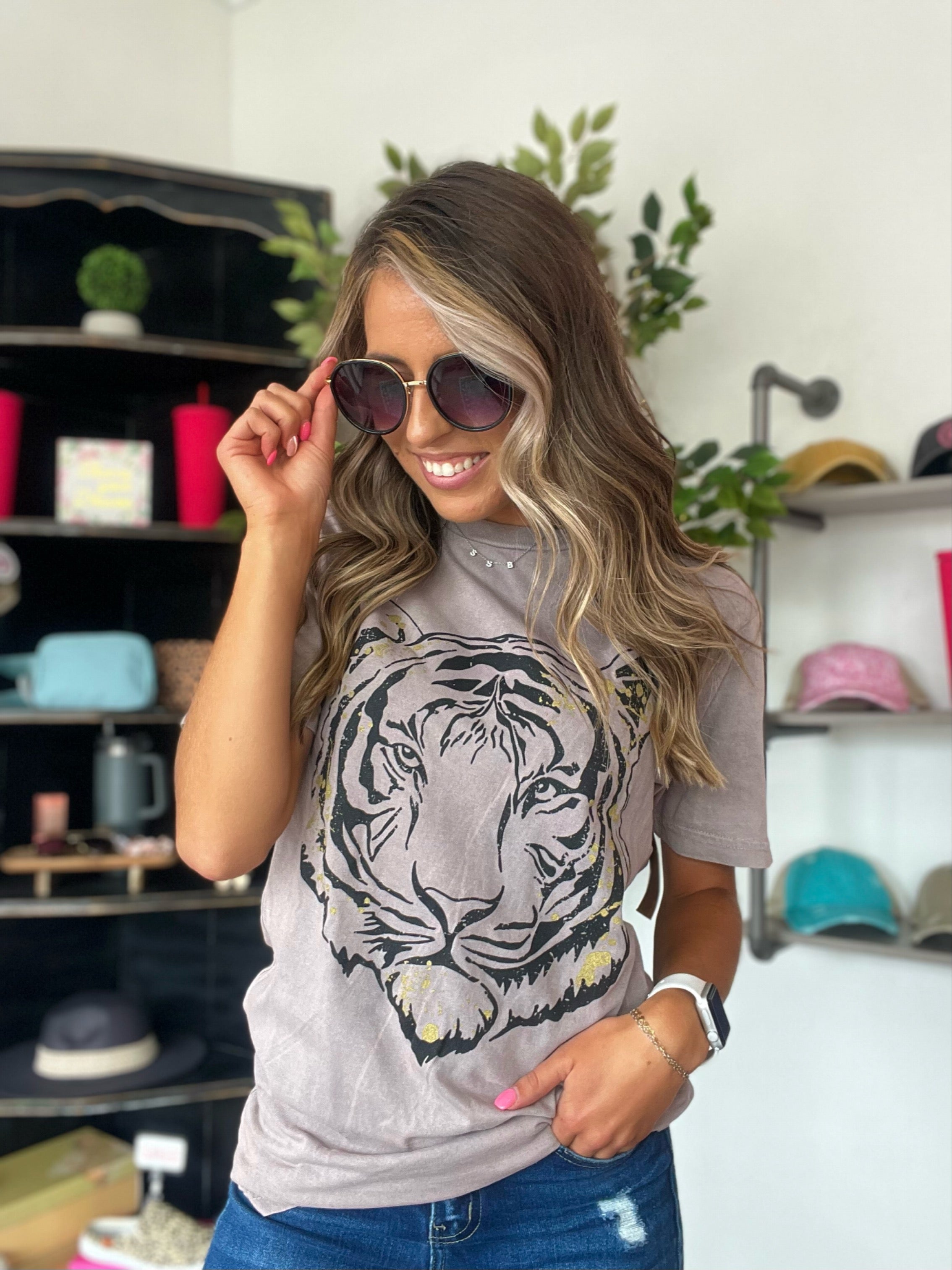 tiger print t shirt womens