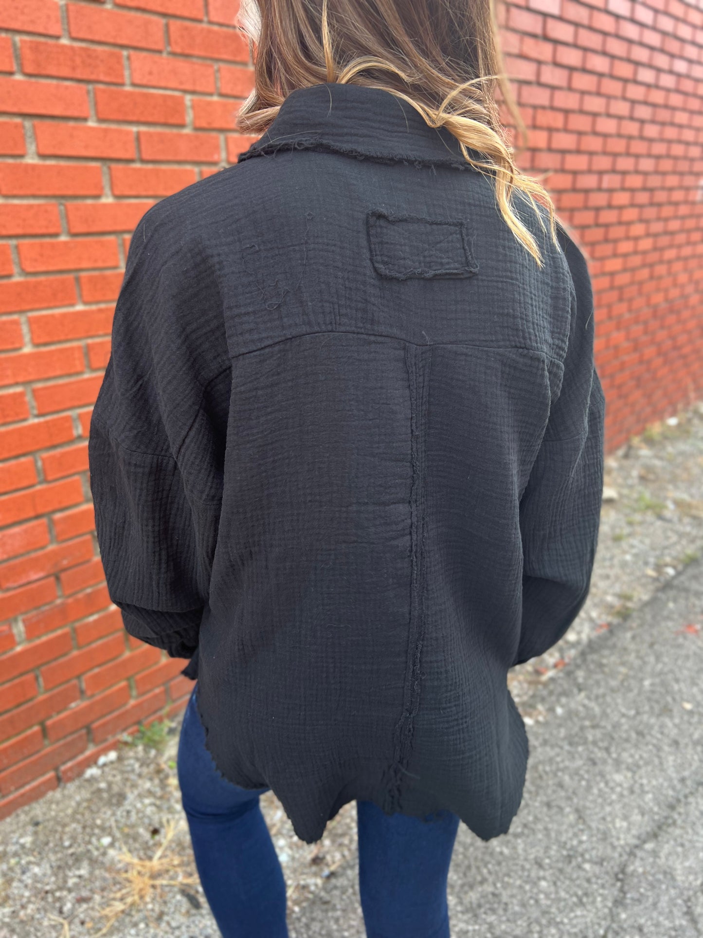 Fancy Like Button Up, Black