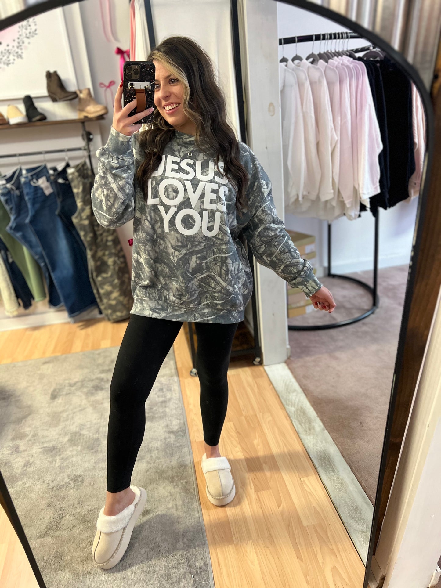 Jesus Loves You Sweatshirt, Camo