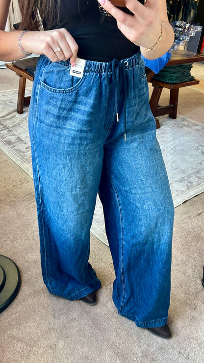 Judy Blue High Rise Palazzo Pants, Dark