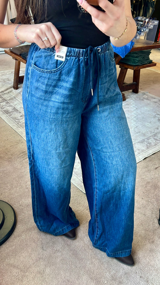 Judy Blue High Rise Palazzo Pants, Dark