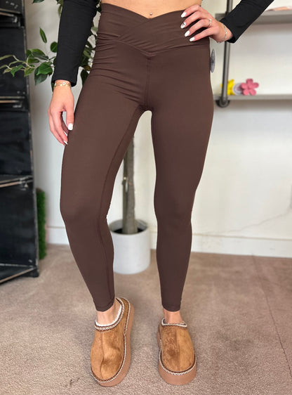 V Waist Leggings, Espresso