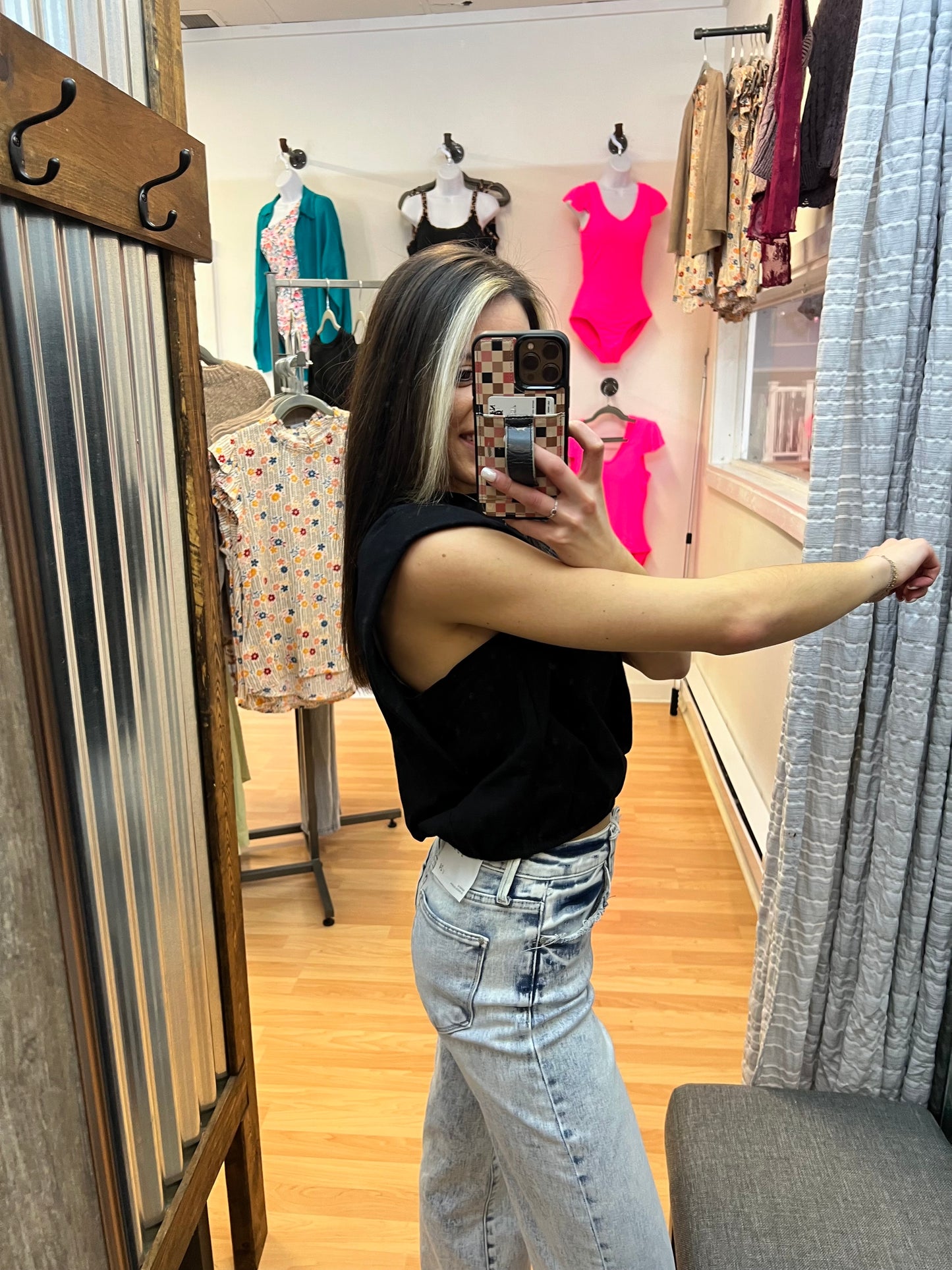 Cap Sleeve Top, Black