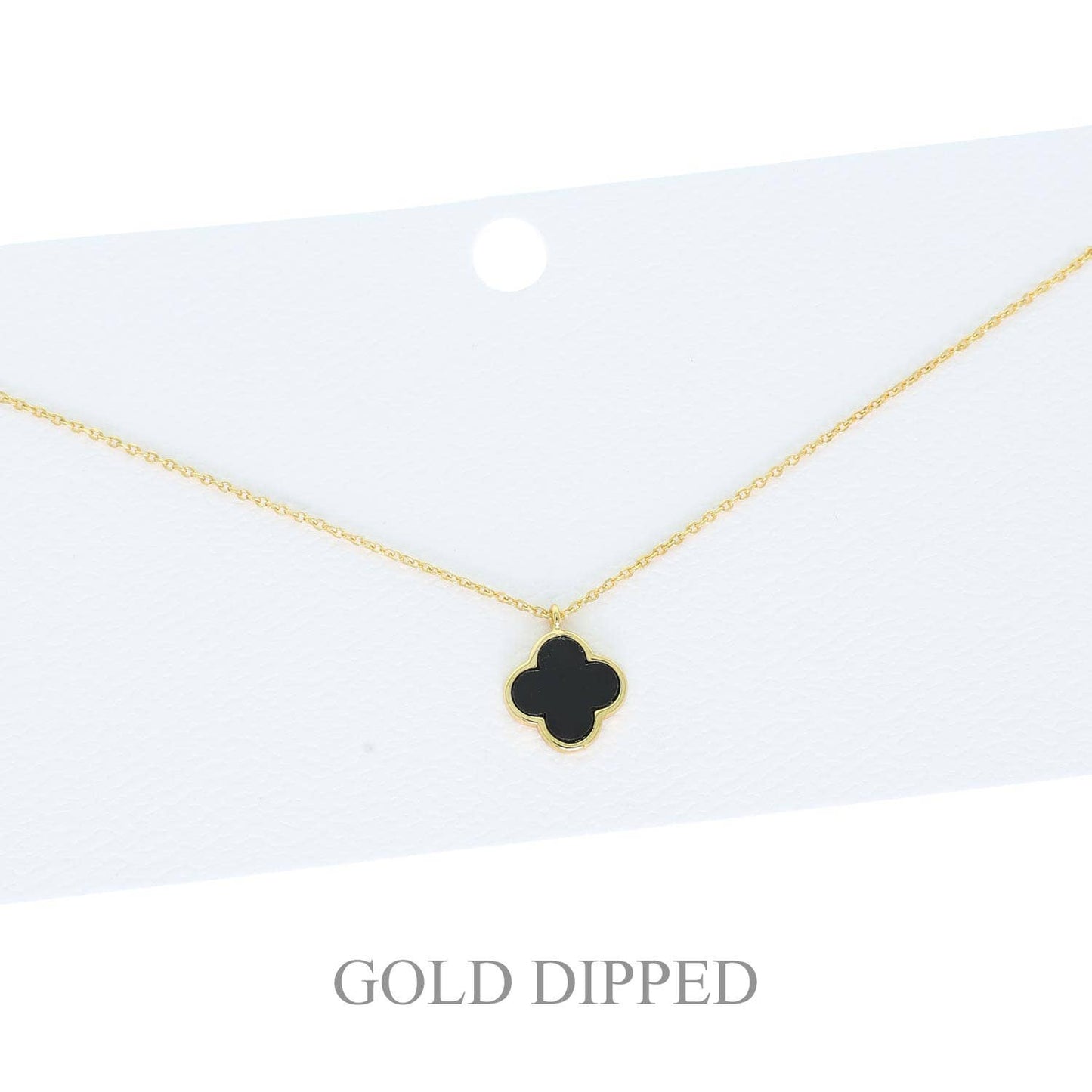 Clover Necklace, Black/Gold