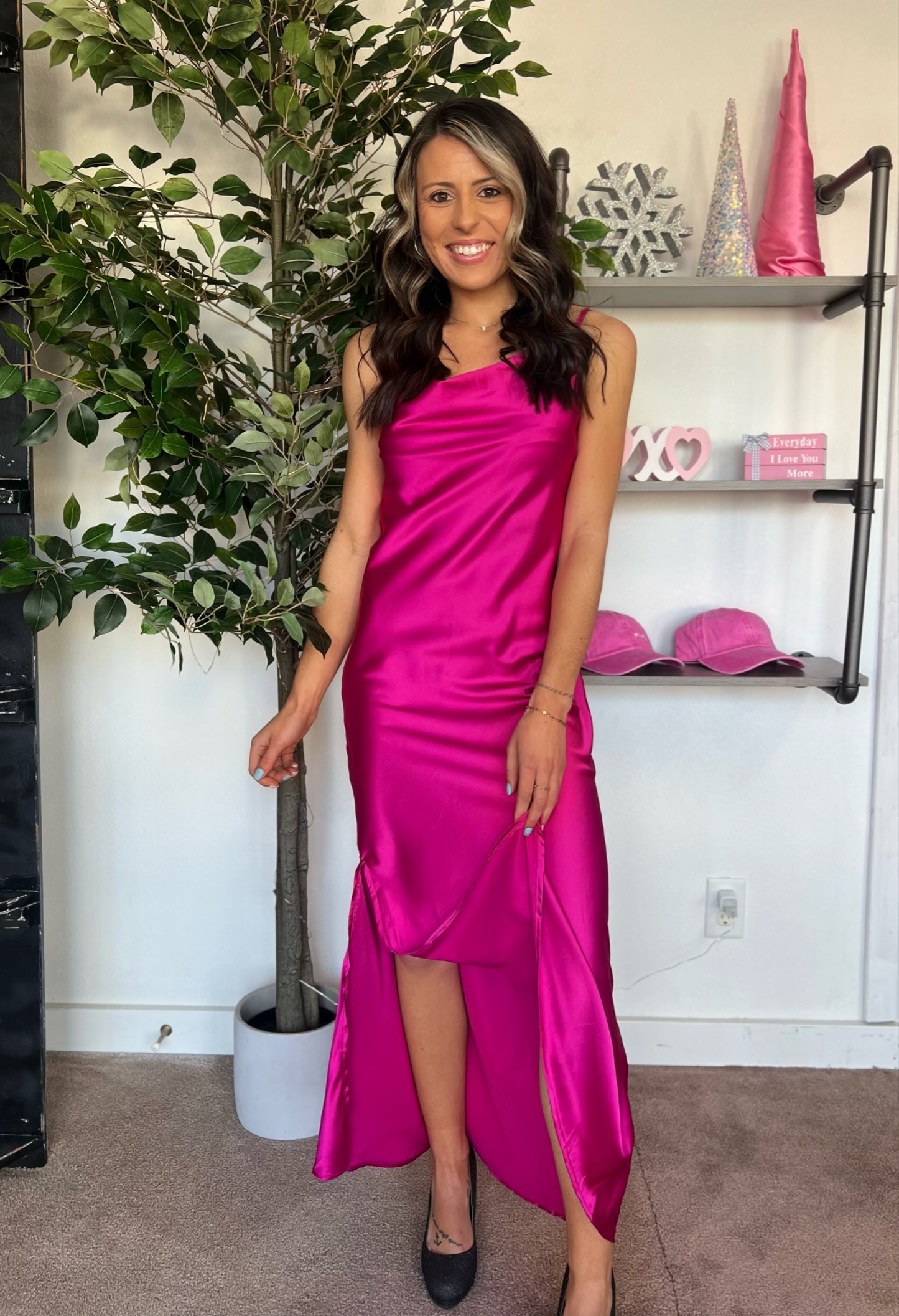 Trendsetting Silk Dress, Pink