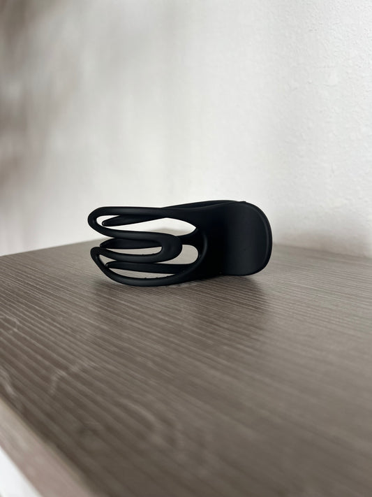 Oval Flat Hair Clip, Black