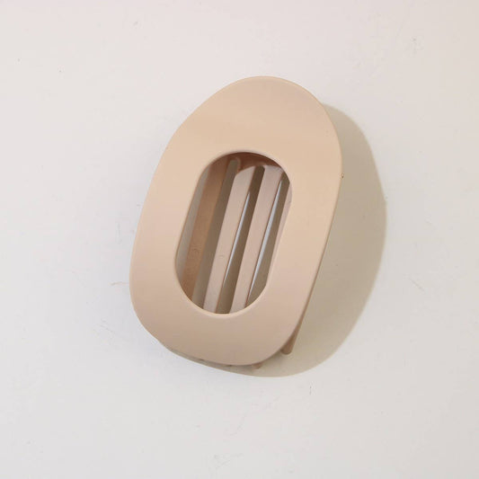 Oval Flat Hair Clip, Light Tan