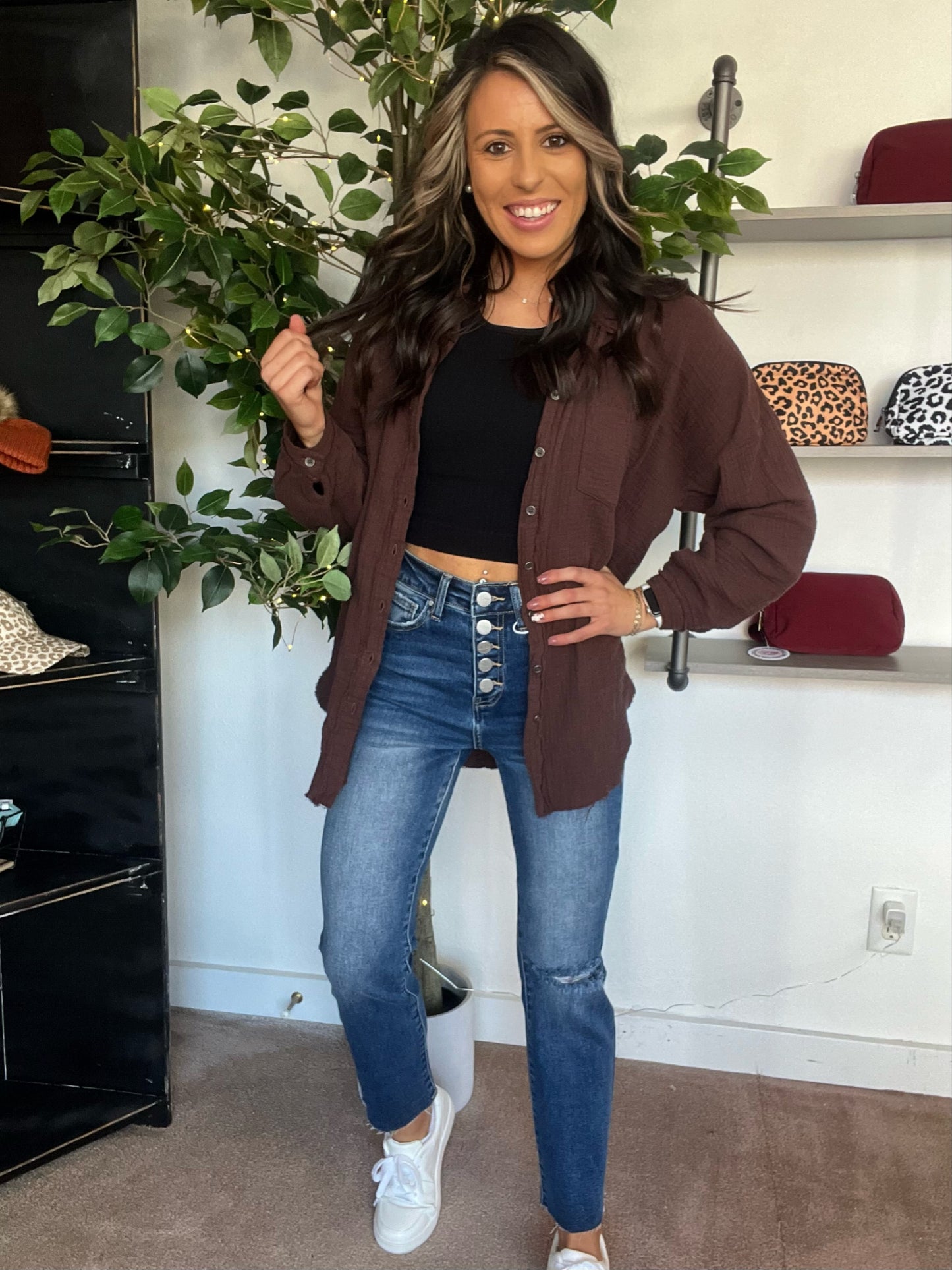 Luna Button Down Straight Leg, RISEN