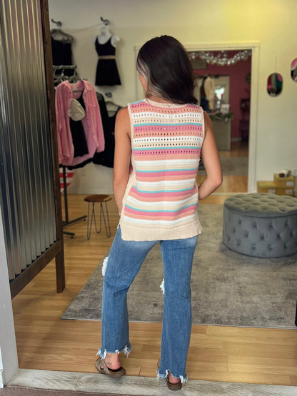 Striped Crochet Top