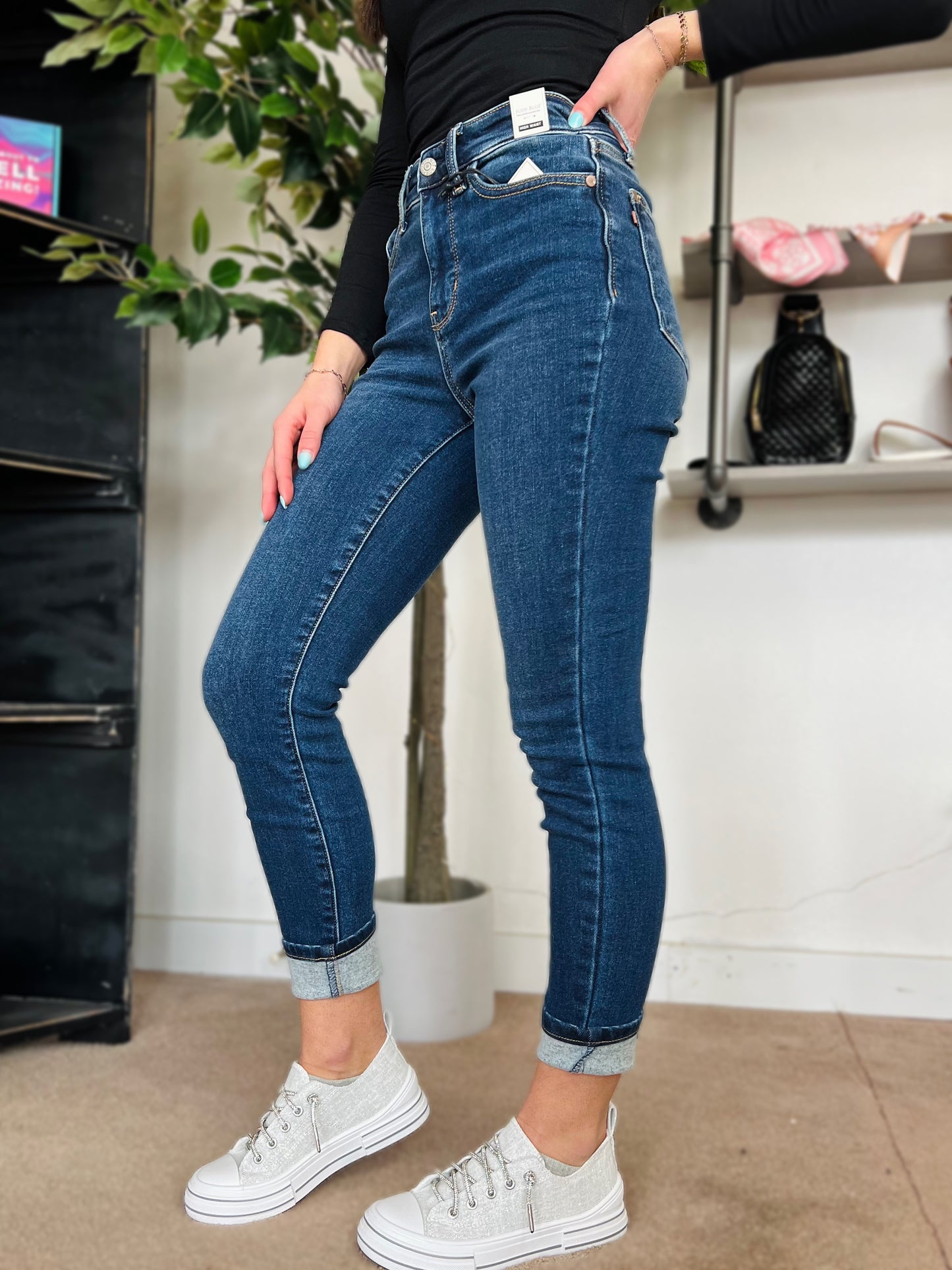 Trey Judy Blue Thermal Skinny Jeans