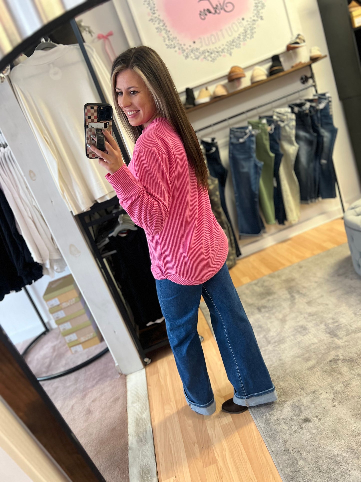 Raised Rib Top, Pink