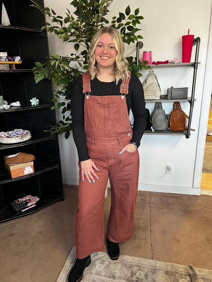 Barrel Jean Overalls, Rust