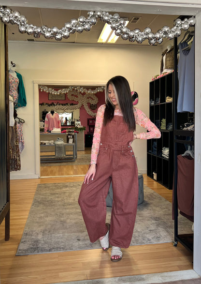 Barrel Jean Overalls, Rust