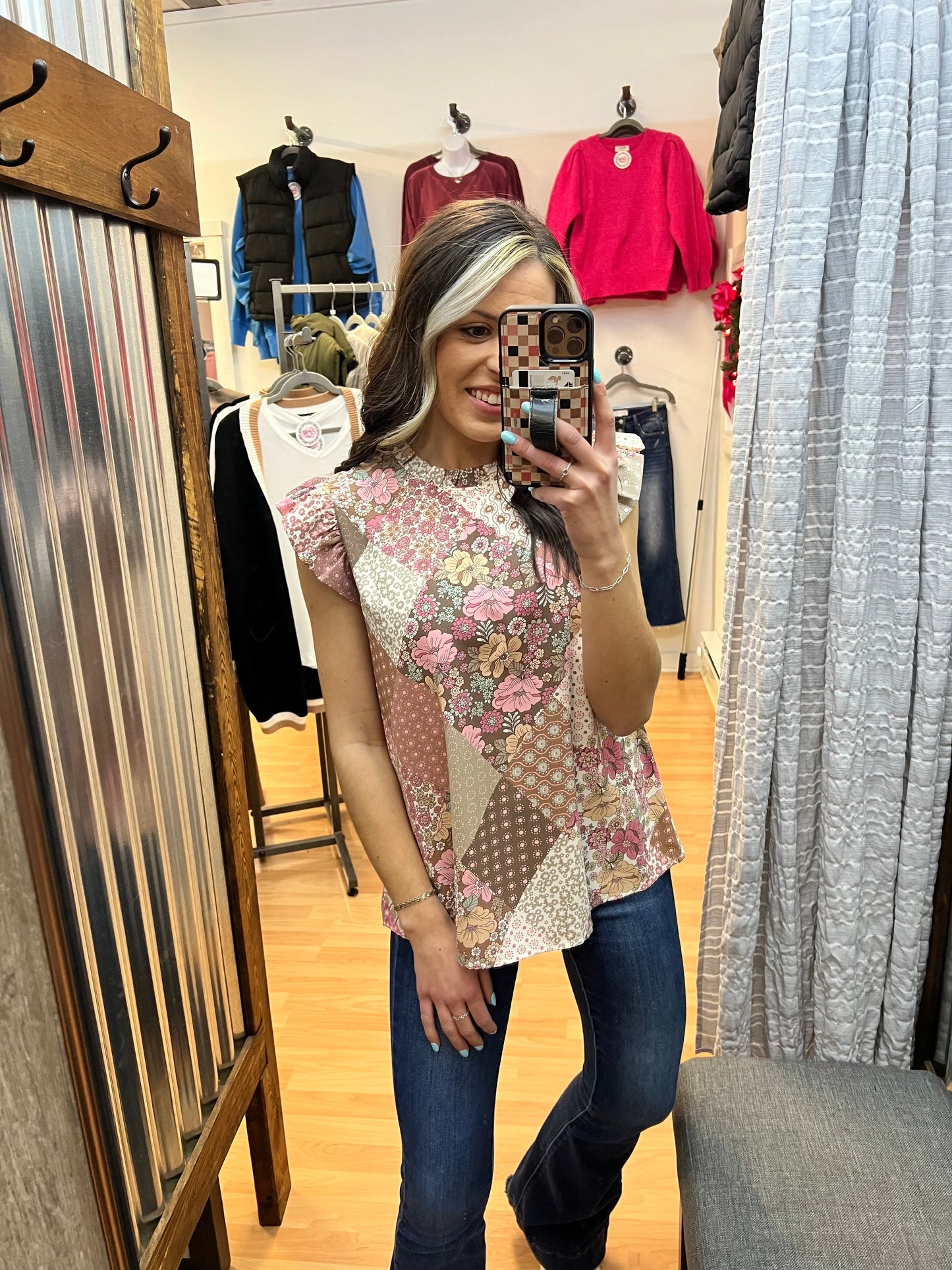 Pink Patchwork Blouse