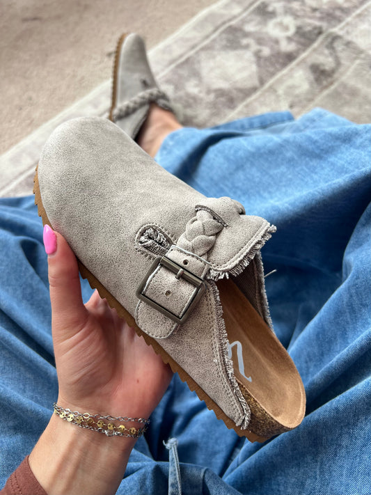 Iris Braided Slip Ons, Grey