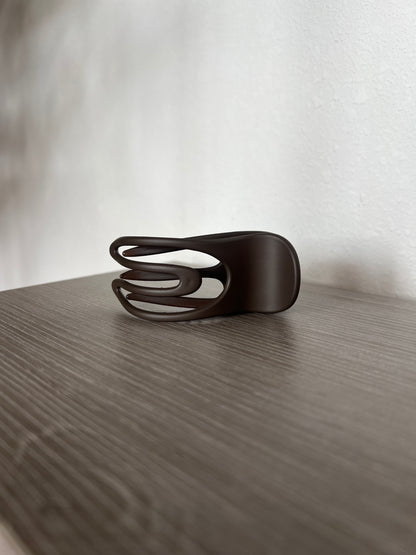 Oval Flat Hair Clip, Brown