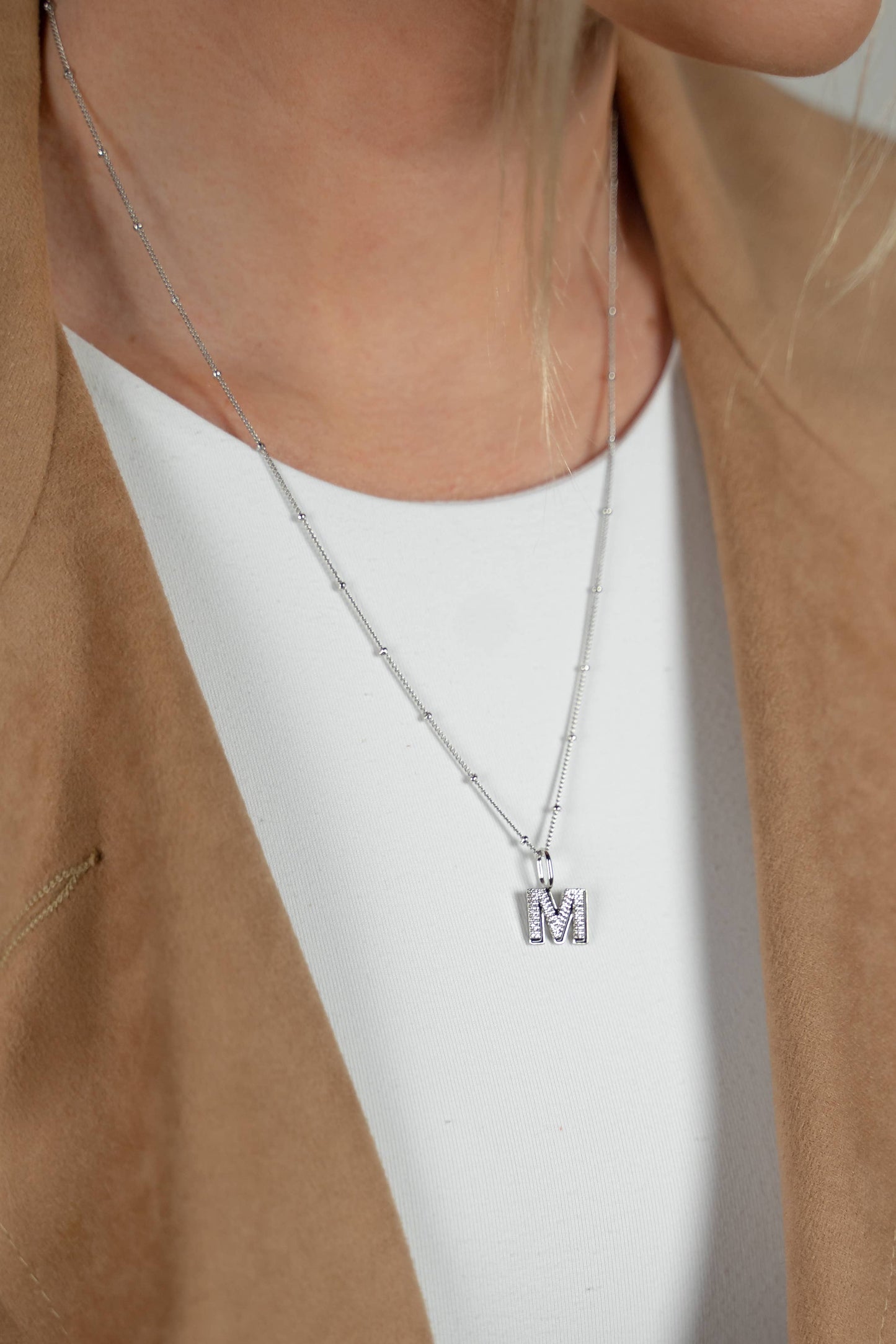 Baby Ball Chain Necklace, Silver