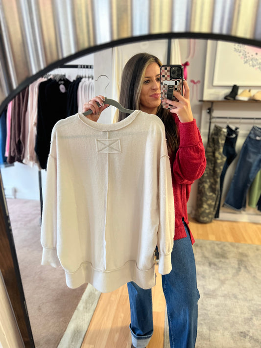 Hacci Oversized Sweater, Beige