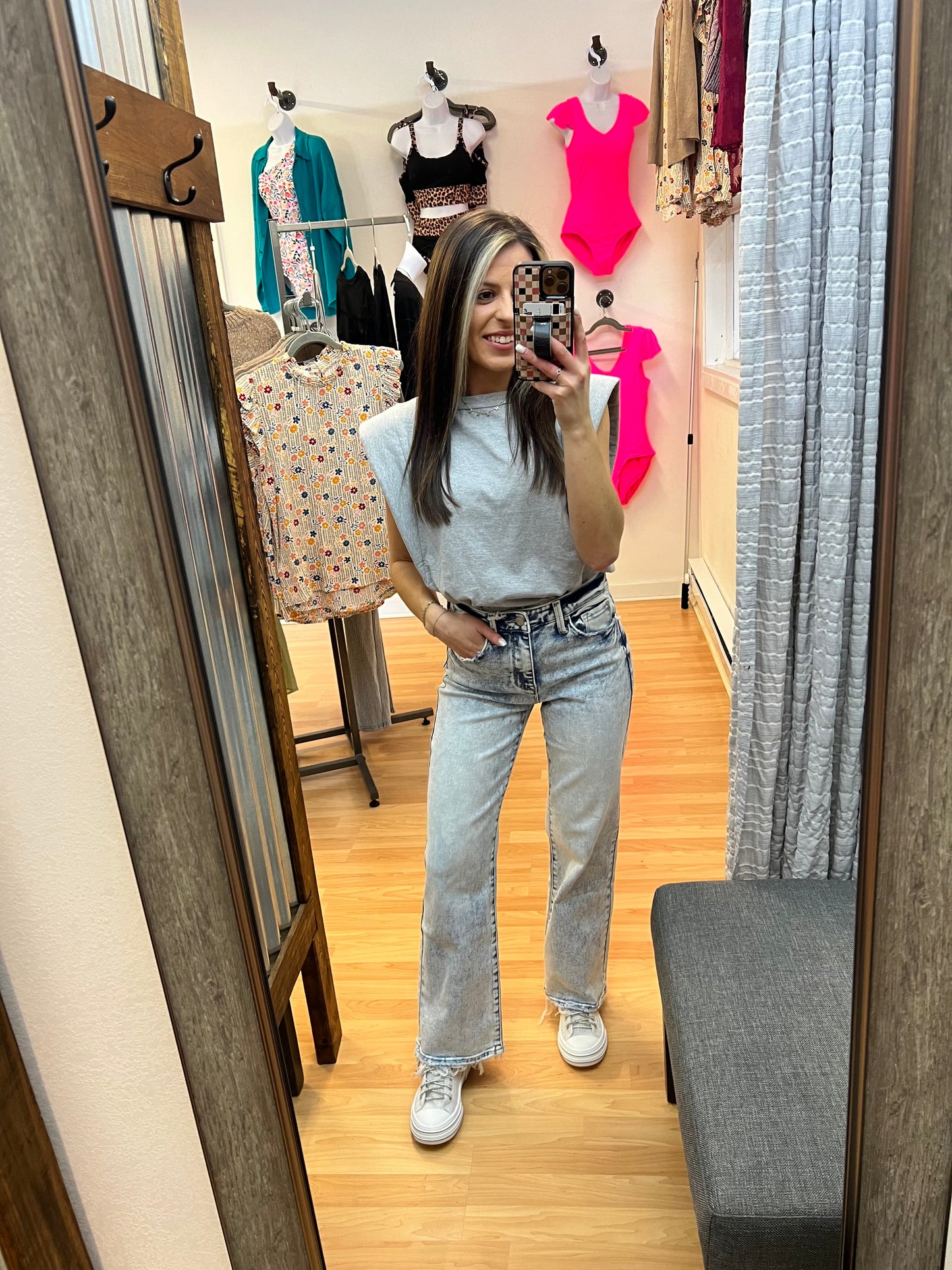 Cap Sleeve Top, Grey