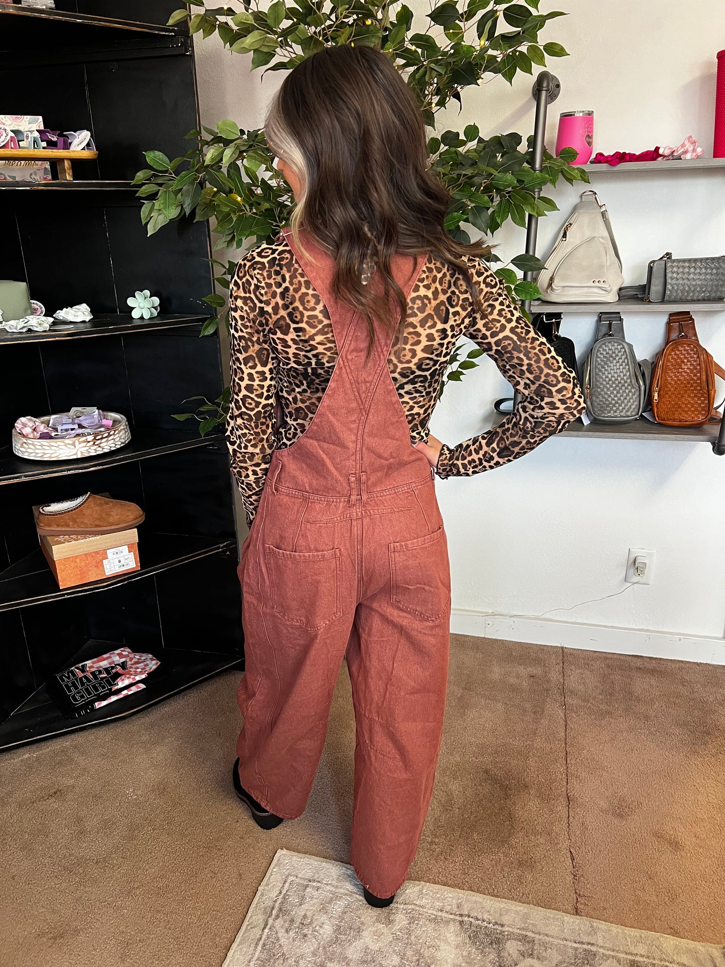 Barrel Jean Overalls, Rust