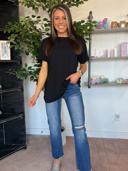 Boyfriend Short Sleeve Tee, Black